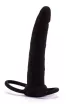 LOVETOY anál dildó Silicone Fantasy Double Prober - fekete színben, heregyűrűvel rögzíthető, vízálló, 15 cm