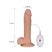 LOVETOY élethű vibrátor 9" The Ultra Soft Dude Vibrating Flesh -  vízálló, herékkel, távirányítóval, tapadókoronggal, elemes,, szilikon (23 cm)