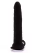 LOVETOY anál dildó Silicone Fantasy Double Prober - fekete színben, heregyűrűvel rögzíthető, vízálló, 15 cm