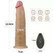 LOVETOY élethű vibrátor 9.0'' Dual Layered Platinum Silicone Rotator - vízálló, távirányítós, tapadókoronggal, akkumulátoros, szilikon (23 cm)