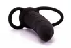 LOVETOY anál dildó Silicone Fantasy Double Prober - fekete színben, heregyűrűvel rögzíthető, vízálló, 15 cm