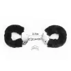 LOVETOY bilincs Fetish Pleasure Fluffy Hand Cuffs Black - fém, fekete plüss borítással