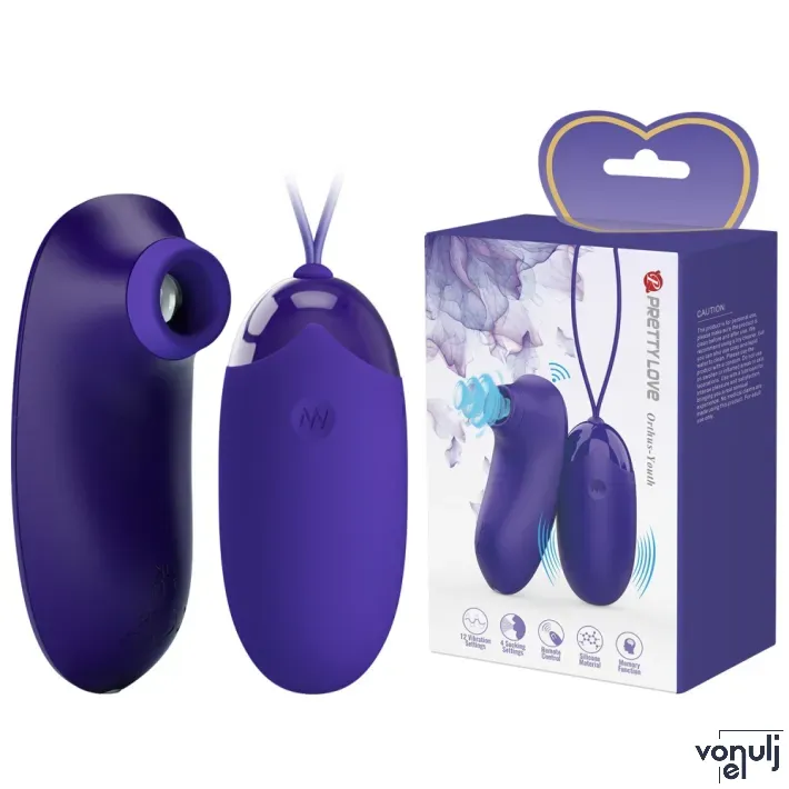 Vibrációs tojás PRETTY LOVE Ortus - akkumulátoros, csiklóizgatóval