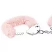 LOVETOY bilincs Fetish Pleasure Fluffy Hand Cuffs Pink - fém, rózsaszín plüss borítással