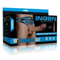 Strapon dildó hámmal Lovetoy Ingen 10" - 23,6 cm dildóval, L/XL/2XL hámmal