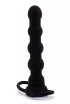 LOVETOY felcsatolható anál vibrátor Vibrating Fantasy Double Prober - fekete színben, heregyűrűvel rögzíthető, elemes, 16 cm
