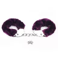 LOVETOY bilincs Fetish Pleasure Fluffy Hand Cuffs Purple - fém, lila plüss borítással