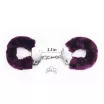 LOVETOY bilincs Fetish Pleasure Fluffy Hand Cuffs Purple - fém, lila plüss borítással