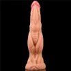 LOVETOY élethű dildó 9,5" NATURE COCK PLATINUM - nagy méretű, herék nélkül, kétrétegű, letapasztható, szilikon (24 cm)