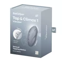 Rezgő csiklóizgató Satisfyer Tap & Climax 1 grey - akkumulátoros,vízálló
