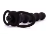 LOVETOY felcsatolható anál vibrátor Vibrating Fantasy Double Prober - fekete színben, heregyűrűvel rögzíthető, elemes, 16 cm