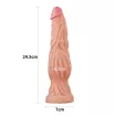 LOVETOY élethű dildó 9,5" NATURE COCK PLATINUM - nagy méretű, herék nélkül, kétrétegű, letapasztható, szilikon (24 cm)