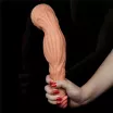 LOVETOY élethű dildó 9,5" NATURE COCK PLATINUM - nagy méretű, herék nélkül, kétrétegű, letapasztható, szilikon (24 cm)
