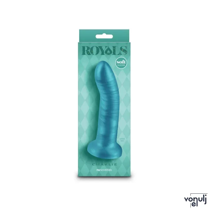 Hajlított műpénisz Ns novelties Royals 6" Charlie Metallic Teal