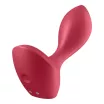 SATISFYER fenékdugó Backdoor Lover Red - piros színben, vibrátoros, vízálló, akkumulátoros