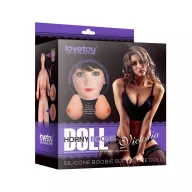 LOVETOY guminő Silicone Boobie Super Love Doll 1 - testszínű, valósághű méretekkel, 3D-s arccal, 2 kéjnyílással, mellekkel, vízálló