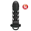 PRETTY LOVE péniszköpeny Penis Sleeve II - fekete színben, vibrációs funkcióval, vízálló, elemes, (18,8 cm)