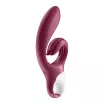 SATISFYER csiklóizgatós vibrátor Love Me Red - bordó színben, két motoros, vízálló, akkumulátoros