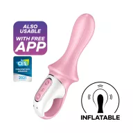 SATISFYER anál vibrátor Air Pump Booty 5+ Pink - rózsaszín színben, felfújható szárral, okos, akkumulátoros, ingyenes applikációval