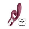 SATISFYER csiklóizgatós vibrátor Love Me Red - bordó színben, két motoros, vízálló, akkumulátoros