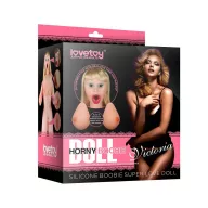 LOVETOY guminő Silicone Boobie Super Love Doll 2 - testszínű, valósághű méretekkel, 3D-s arccal, 3 kéjnyílással, vízálló