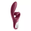 SATISFYER csiklóizgatós vibrátor Touch Me Red - bordó színben, három motoros, vízálló, akkumulátoros