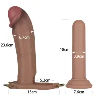 Strapon dildó hámmal Lovetoy Ingen 10" - 23,6 cm dildóval, XS/S/M hámmal