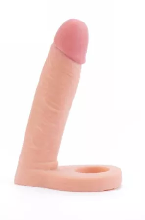 LOVETOY anál dildó 5.8" The Ultra Soft Double 1 - realisztikus, testszínű, herepánttal rögzíthető, vízálló, TPE, 15,8 cm