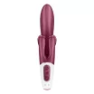 SATISFYER csiklóizgatós vibrátor Touch Me Red - bordó színben, három motoros, vízálló, akkumulátoros