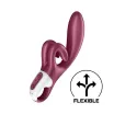 SATISFYER csiklóizgatós vibrátor Touch Me Red - bordó színben, három motoros, vízálló, akkumulátoros
