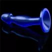 LOVETOY prosztata izgató 6.5'' Flawless Clear Prostate Plug Blue - kék színben, prosztata ingerlésére, letapasztható, vízálló, 16,5 cm