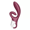 SATISFYER csiklóizgatós vibrátor Touch Me Red - bordó színben, három motoros, vízálló, akkumulátoros