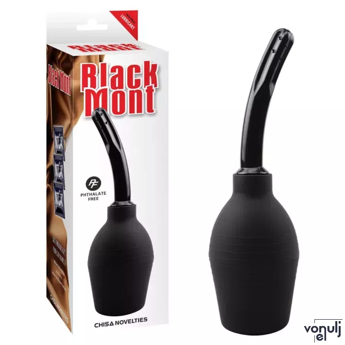 CHISA NOVELTIES intim irrigáló Booty Cleanse - fekete színben, anális és hüvelyi irrigáláshoz, 355 ml