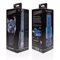 FLESHLIGHT maszturbátor Turbo Core - nonfiguratív, kék színű, vízálló, vibráció nélküli