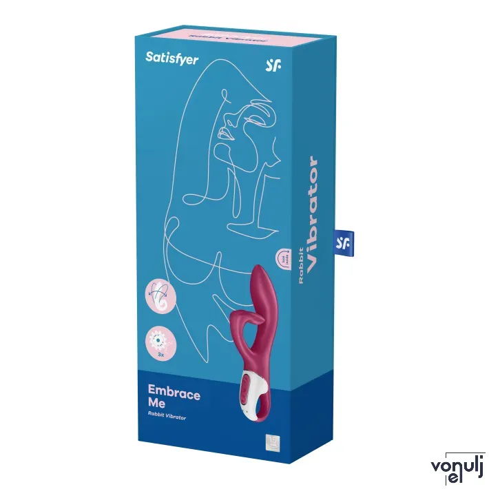 SATISFYER csiklóizgatós vibrátor Embrace Me Berry - szeder színben, vízálló, akkumulátoros