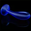 LOVETOY prosztata izgató 6'' Flawless Clear Prostate Plug Blue - kék színben, prosztata ingerlésére, letapasztható, vízálló, 15 cm