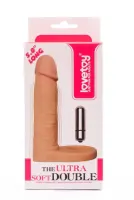 LOVETOY anál vibrátor The Ultra Soft Double-Vibrating 1 - realisztikus, testszínű, herepánttal rögzíthető, elemes, 14,7 cm
