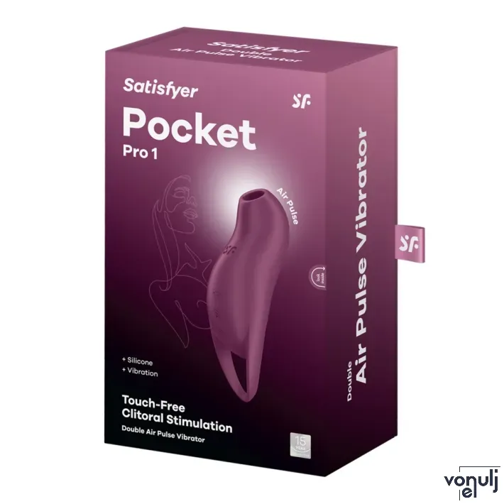 Léghullámos csiklóizgató Satisfyer Pocket Pro 1 purple - vízálló, akkumulátoros