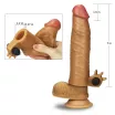 LOVETOY péniszköpeny Add 1,5" Vibrating Silicone Extender Brown - realisztikus, barna testszínű, vibrációs funkcióval, vízálló, elemes (17,8 cm)