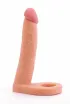 LOVETOY anál dildó The Ultra Soft Double 2 - realisztikus, testszínű, herepánttal rögzíthető, vízálló, TPE, 15,9 cm