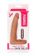 LOVETOY anál vibrátor The Ultra Soft Double-Vibrating 3 - realisztikus, testszínű, herepánttal rögzíthető, elemes, 17,8 cm