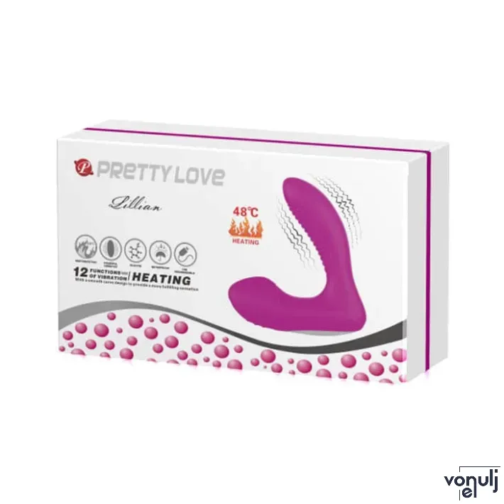 PRETTY LOVE prosztata vibrátor Lillian - lila színben, vízálló, akkumulátoros, melegítő funkcióval