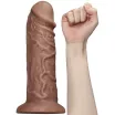 LOVETOY élethű vibrátor 10.5'' Realistic Chubby Vibrating Dildo Brown - vízálló, távirányítóval, tapadókoronggal, elemes, PVC ( 27cm)