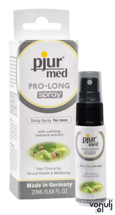 PJUR késleltető spray Med Pro-Long Spray 20 ml - férfiaknak, foltmentes, illat- és ízmentes, hormonmentes, latex óvszerrel is