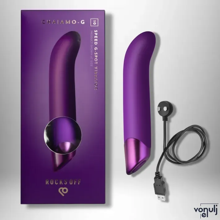 G pont vibrátor Rocks-off Chaiamo G Purple - akkumulátoros,vízálló