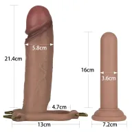Strapon dildó hámmal Lovetoy Ingen 9" - 21,4 cm dildóval, L/XL/2XL hámmal