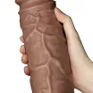 LOVETOY élethű vibrátor 10.5'' Realistic Chubby Vibrating Dildo Brown - vízálló, távirányítóval, tapadókoronggal, elemes, PVC ( 27cm)