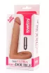 LOVETOY anál vibrátor The Ultra Soft Double-Vibrating 2 - realisztikus, testszínű, herepánttal rögzíthető, elemes, TPE,  15,8 cm