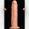 LOVETOY élethű dildó 11" LONG DILDO FLESH - nagy méretű, herék nélkül, letapasztható, PVC (28 cm)