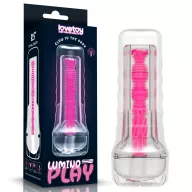 LOVETOY maszturbátor 8,5" Lumino Play Masturbator Pink Glow - rózsaszín, sötétben világító, vibráció nélküli, vízálló